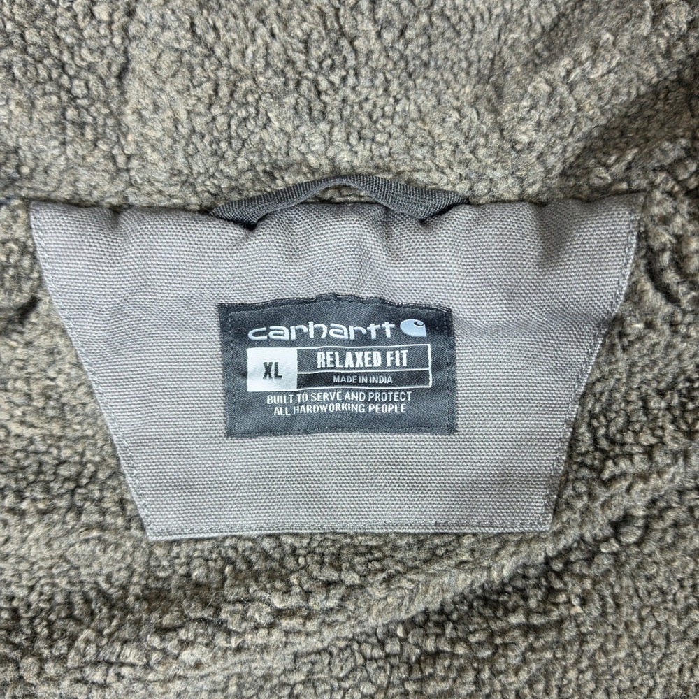 NWT Carhartt Duck Bartlett Sherpa Lined Jacket Hooded Gray Mens Size XL Workwear - Picture 9 of 11